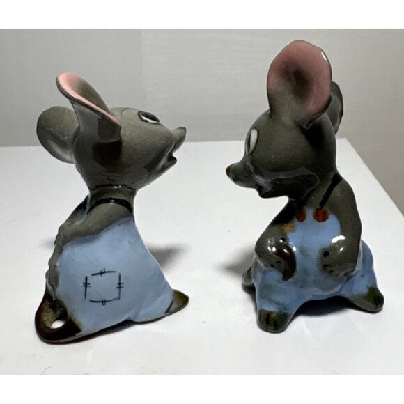 Mice Mouse Set Adorable Vintage Anthropomorphic Collectible Kitschy Blue Pants - Picture 2 of 8